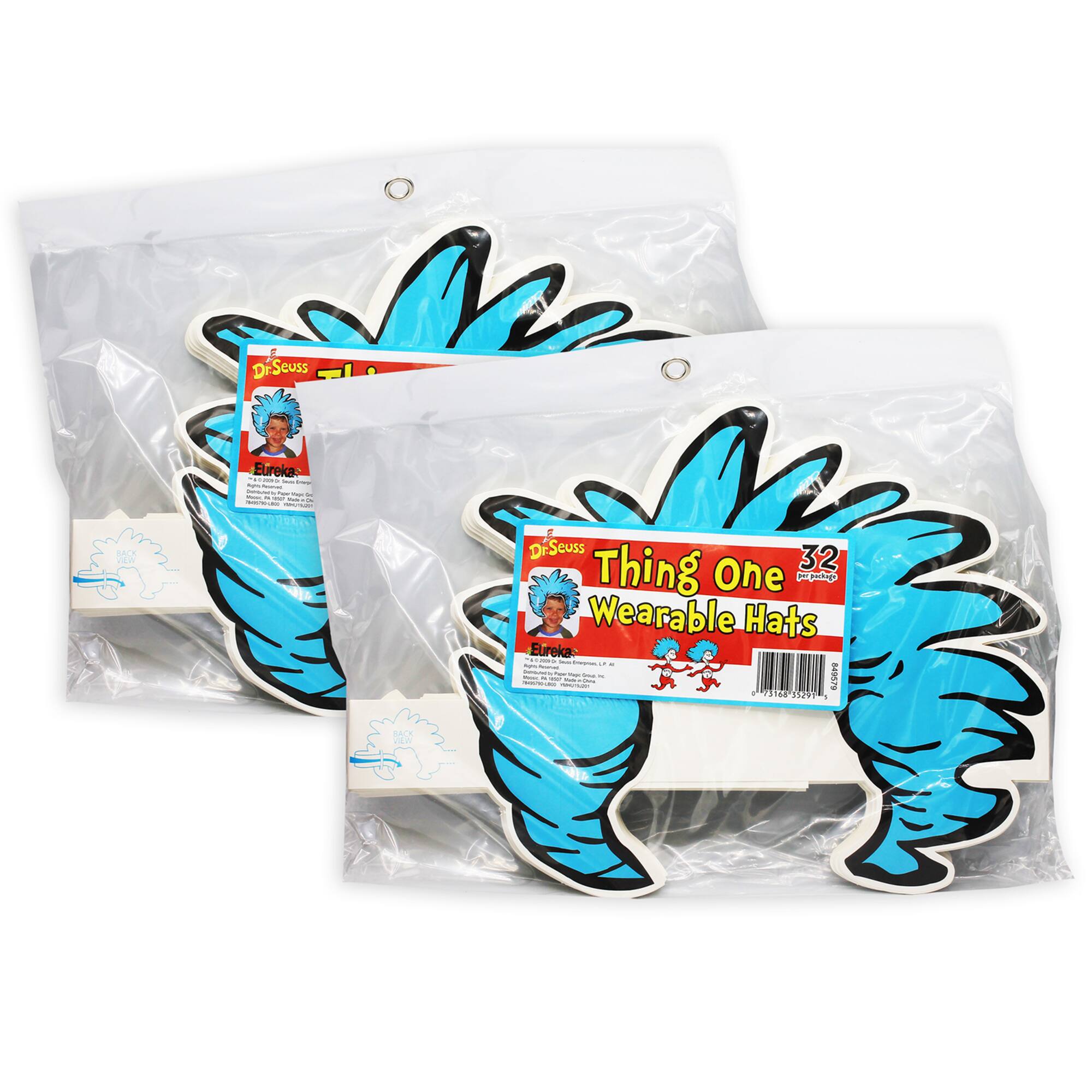 Eureka® Dr. Seuss™ Thing Hair Wearable Cut Out Hats, 2 Packs of 32